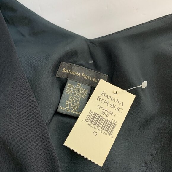 Banana Republic sheath shift dress black crepe empire midi sleeveless new 10 - Picture 4 of 4